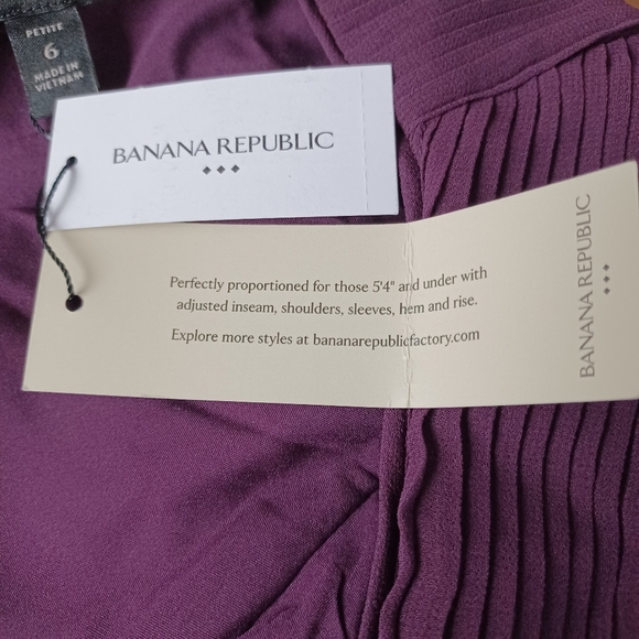 Banana Republic Dress Petite Size 6 Color Plum burgandy - Picture 4 of 14